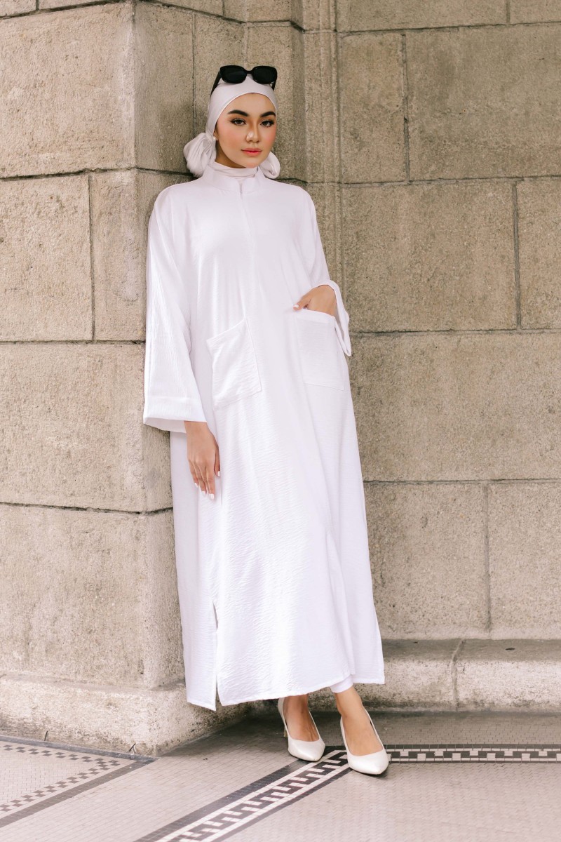 Zahra Caftan White